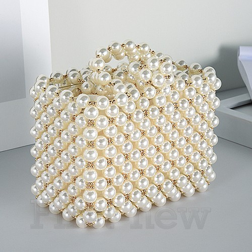Damas Hecho a Mano Bolso Mano de Acrílico Bolsos de Perlas Tejido Cartera Con Cuentas Boda Bolso de Embrague eBay