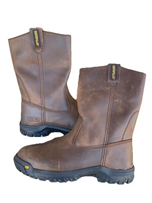 Caterpillar Drawbar Work Boots Men\'s Size 10 Brown Leather Soft Toe Pull On Caterpillar Men main image 3