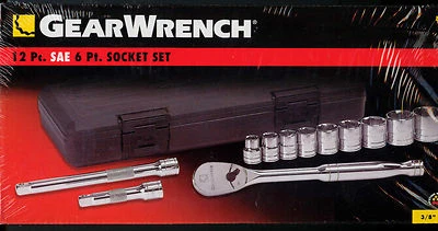 Kd GearWrench 80556 12 Piece 3/8" Drive SAE 6 Point Socket Set w/ Ratchet ,exten - Image 1 of 4