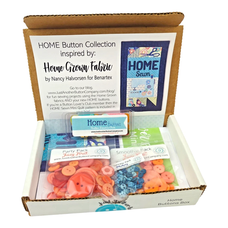 Just Another Button Company Home Grown Sewing Theme Button Lover's Club Box JABC - Image 2 of 4
