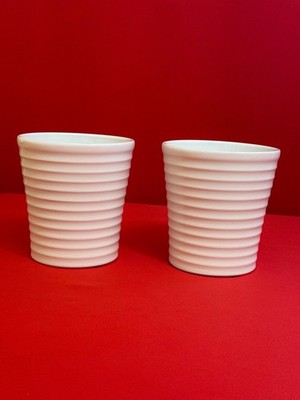 3.5x5.5x5   SET OF 2/ White Pattern Ceramic Flower Orchid Pots Waterproof 
