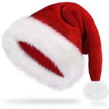 Iioscre Santa Hat Christmas Hats for Adults Xmas Holiday Unisex Classic Santa Cl