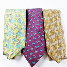 Hermes Tie Set Yellows Silk 3 Pieces Set 464126