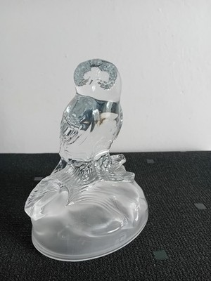 Cristal d'Arques Glas Kristall Eule Figur Ornament Briefbeschwerer - 15 cm hoch
