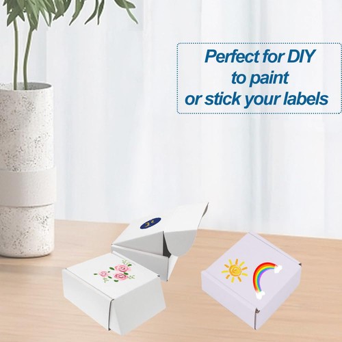 50 Pack 5x5x2'' Small Shipping Boxes, Cardboard Corrugated Mailers, White (M5... - Picture 4 of 6