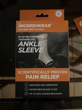 Incrediwear Ankle Sleeve Large Grey Compression Support New