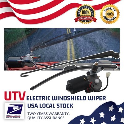 12V Electric Windshield Wiper Motor Kit with 16'' Wiper Blade and 18'' Wiper Arm