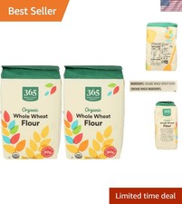 Nutritious Organic Whole Wheat Flour - 80 Ounce x 2 - Perfect for Breads & Pizza
