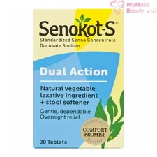 Senokot Dual Action Laxative & Stool Softener 30 Tablets New In Box