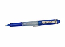 DIPLOMAT Mini-Kugelschreiber  – Kompakt  11 cm , Blau Transparent  Glitzereffekt