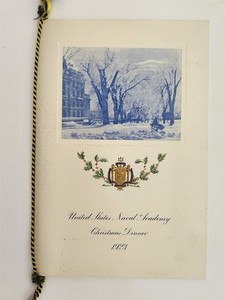 1923 antique US NAVAL ACADEMY CHRISTMAS DINNER MENU annapolis md Midshipmen