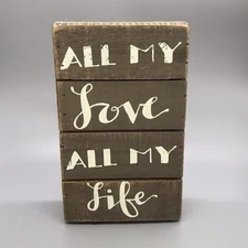 Primitives by Kathy All My Love All My Life Memories Box Sign 5”x8”
