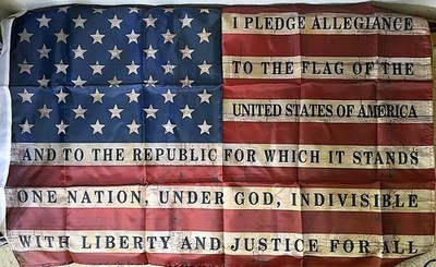 AMERICAN FLAG I PLEDGE ALLEGIANCE TO THE FLAG OF UNITED STATES NEW 3ft X 2ft