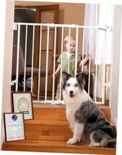 No Bottom Bar Baby Gate - 28" H x 26-43" W - Standard White - Standard