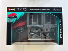 Bburago 1:43 Formula F1 Racing Paddock Set Red Bull Mercedes New Sealed