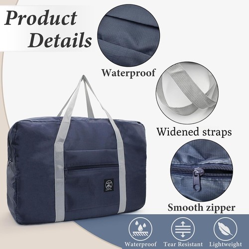 Travel Duffel Bag Foldable Sports Gym Waterproof Overnight Bag for Women Men ^ - Picture 10 of 16