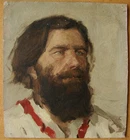 Ukrainian Soviet USSR oil Painting realism male portrait bearded man