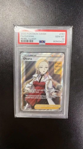 2020 POKEMON SWORD & SHIELD REBEL CLASH FULL  ART OLEANA 191/192 PSA 10