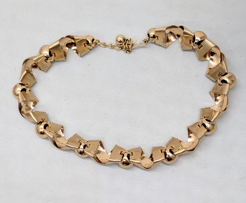 Vintage 1950s Signed Napier Modernist "Ribbon" Runway Couture Collar Necklace - Picture 6 of 12