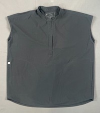 Figs Technical Collection Rafaela Mandarin Collar Sleeveless Scrub Top Charcoal