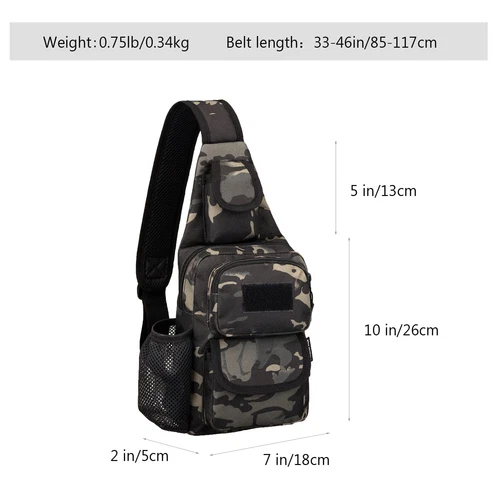 Tactical Sling Pack Molle Chest Crossbody Shoulder Bags Motorcycle Bicycle Ra... - Picture 3 of 8
