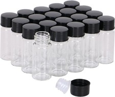 15Pcs 10ml Clear Glass Sample Vials, Liquid Sampling Sample, Screw Caps Small Gl