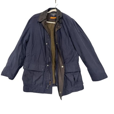 Dockers Coat Mens Large Blue Nylon Stain Defender Parka Lined Outdoor Winter