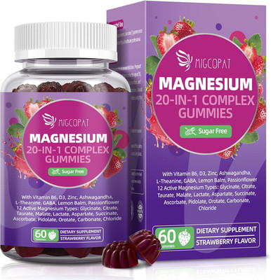 Magnesium Complex Gummies, 20 in 1 Magnesium Gummy with Glycinate Citrate Malate