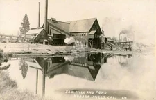 Hobart Mills CA California Saw Mill & Pond RPPC Photo Postcard COPY