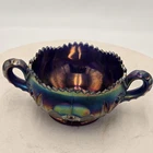 Vintage FENTON Iridescent Amethyst Carnival Glass Sawtooth Pinwheel Candy Dish
