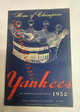 1952 VTG Program &Score Card NY Yankees Vs. Cleveland Indians SIGNED MEL ALLEN
