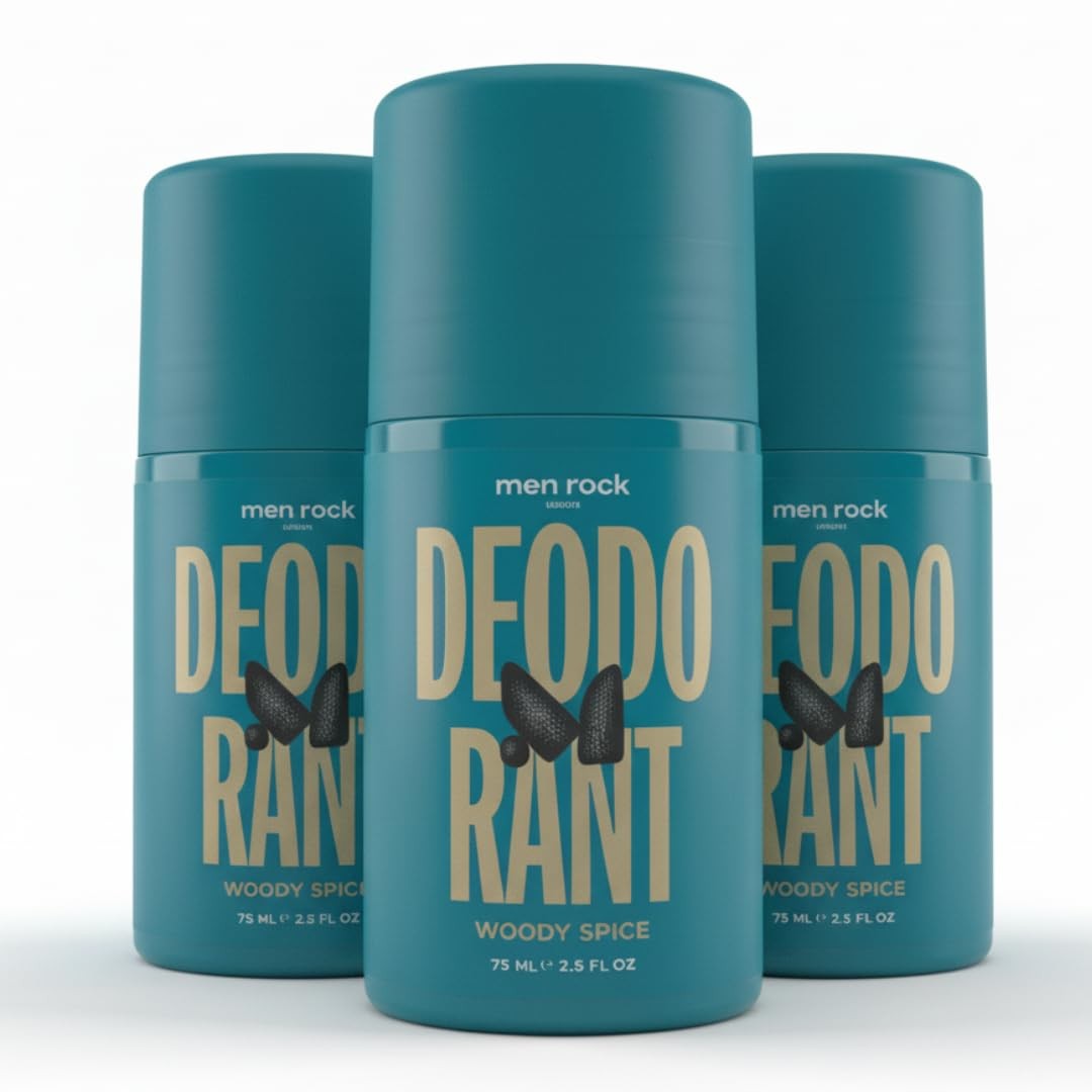 Men Rock Antiperspirant Roll-On Deodorant Set of 3 – 75 ml (Pack 3)
