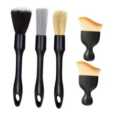 5 Pieces Car Detail Brushes Interior Cleaning Brushes 3 Soft Premium Black-5pcs