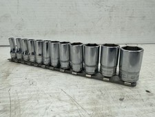 Used 1/4" Drive Snap On Socket 12 Piece Set METRIC Sizes 5-15mm 6 Point TMMS