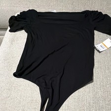 Sofia Jeans Black One Piece Bodysuit for Women Size M Regular Solid Opaque