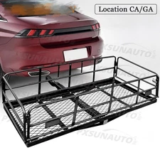 500LBS Foldable Hitch Cargo Carrier Mounted Basket Luggage Rack