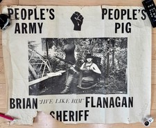 radical 1960s poster BRIAN FLANAGAN FOR SHERIFF Weather Underground Organization