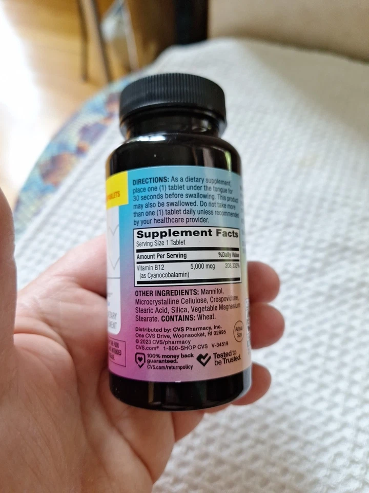 CVS健康快速溶解维生素B12 5000微克300片有效期至 5/26 新 F 船! — 第 4/4 张图片