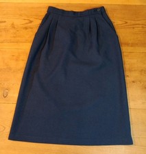 Vtg Levis Bend Over Midi Skirt Women 6 Navy Blue Made In USA Dacron Polyester
