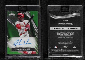 2024 Topps Chrome Black Auto Green Refractor /99 Jordan Walker #CBA-JW Auto