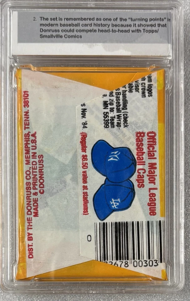 1984 Donruss Baseball Wax Pack - Don Mattingly Rookie Sealed & Graded SVG 4.0 🤠 - Image 2 of 2
