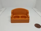 Vintage Fisher Price little people orange 2-seat living room sofa/couch