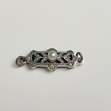 4 alte Verschlüsse Collier argent Strass Perle Antik Sterling Silber Verschluss