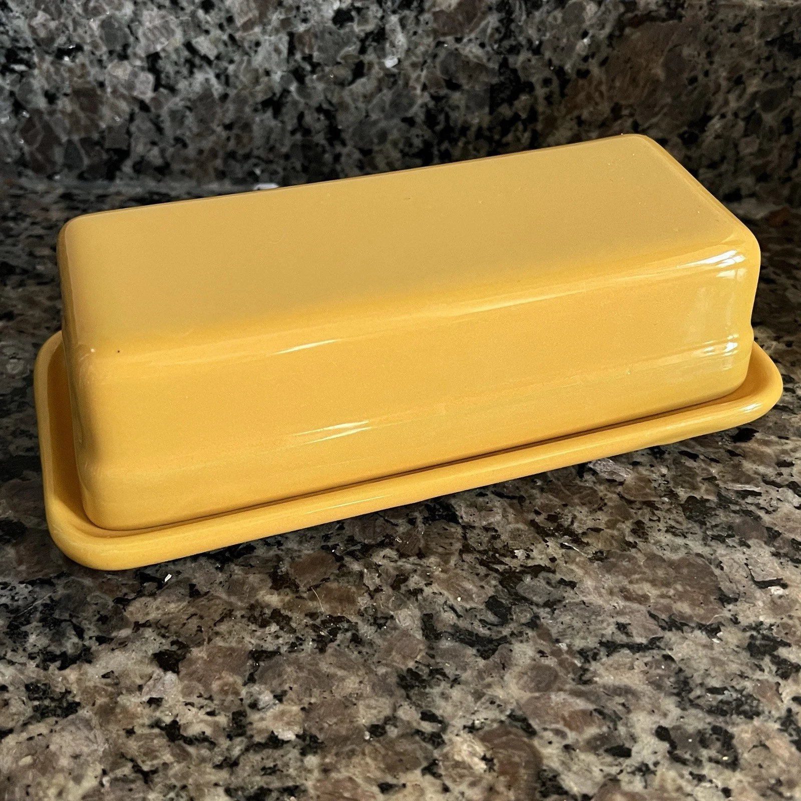EMILE HENRY Citron Yellow Rectangle Covered Butter Dish FRANCE Mustard 3972