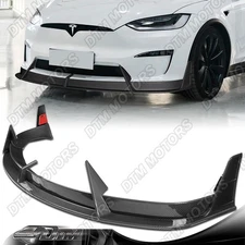 For 22-25 Tesla Model X Carbon Painted Front Lower Bumper Lip Body Kit Spoiler