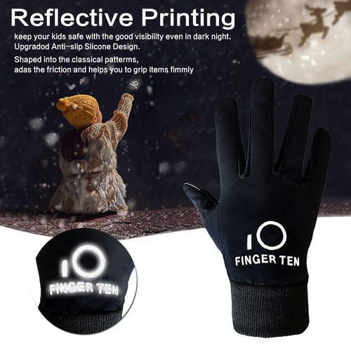 Winter Gloves Youth Boys Kids Waterproof Fleece Warm 3M Cold Weather Outdoor - Picture 8 of 11