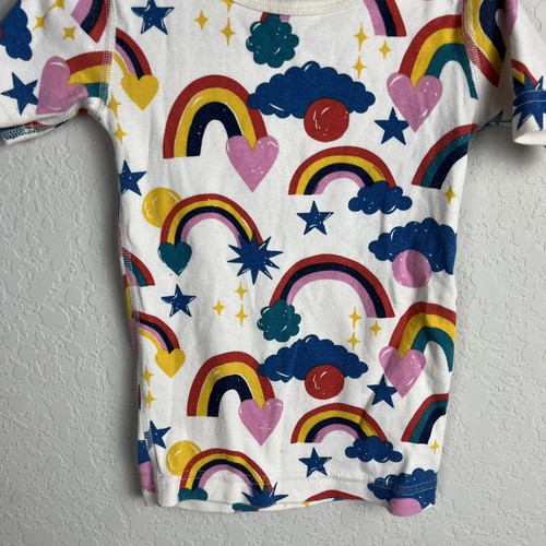 Hanna Andersson Top Girls Youth 100cm US 4 Rainbow Short Sleeve Multi Color - Picture 3 of 6