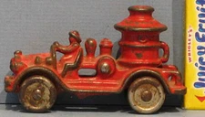 AUTHENTIC OLD CAST IRON TINY FIRE PUMPER TRUCK 3 1/2" ALL ORIG & ON SALE * T228