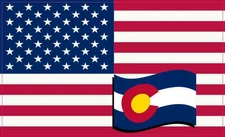 5 X 3 America and Colorado Flag Magnet Vinyl Patriotic Cup Decal Vehicle Magnets