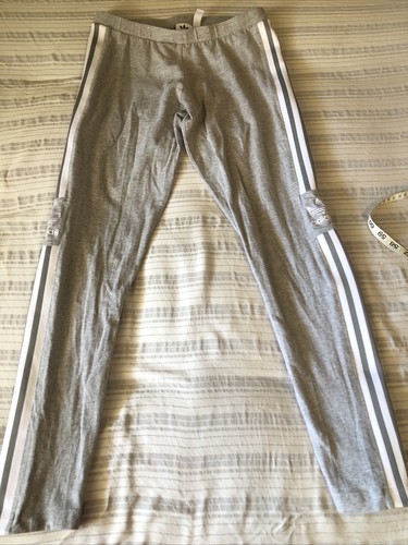 ADIDAS 3 Stripe MEDIUM gray Leggings Long Cotton  - Bild 1 von 11